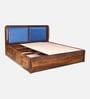 Chadov Sheesham Wood Queen Size Bed In Provincial Teak Finish With Box Storage