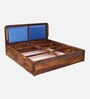 Chadov Sheesham Wood Queen Size Bed In Provincial Teak Finish With Box Storage Chadov Sheesham Wood Queen Size Bed In Provincial Teak Finish With Box Storage