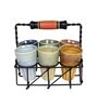 Multicolor  Ceramic and Metal 7 Pcs Glasses With Stand