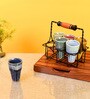 Multicolor  Ceramic and Metal 7 Pcs Glasses With Stand