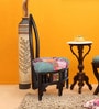 Barrel Teak Wood Slipper Chair in Walnut Finish Colour
