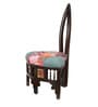 Barrel Teak Wood Slipper Chair in Walnut Finish Colour