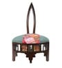 Barrel Teak Wood Slipper Chair in Walnut Finish Colour