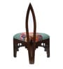 Barrel Teak Wood Slipper Chair in Walnut Finish Colour