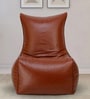 Chair Leatherette Bean Bag With Beans in Tan Colour