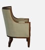 Chalvey Sheesham Wood Lounge Chair In Walnut Finish with Suede Fabric