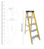 5 Steps 4.8 ft Fibre-Reinforced Plastic Step Ladder