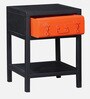 Chancey Metal Bedside Table In Dual Tone Finish With Drawer