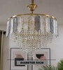  Chandelier Lighting Fixture, Ceiling Hanging Light for Dining Room Bedroom Living Room Entryway (500MM Diameter) (Feather Smoke Black Beaded)