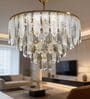  Chandelier Lighting Fixture, Ceiling Hanging Light for Dining Room Bedroom Living Room Entryway (500MM Diameter) (Feather Smoke Black)