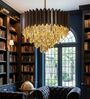  Chandelier Lighting Fixture, Ceiling Hanging Light for Dining Room Bedroom Living Room Entryway (500MM Diameter) (Chocolate Brown)