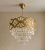  Chandelier Lighting Fixture, Ceiling Hanging Light for Dining Room Bedroom Living Room Entryway (500MM Diameter) (Golden Clear Crystal)