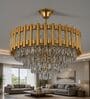  Chandelier Lighting Fixture, Ceiling Hanging Light for Dining Room Bedroom Living Room Entryway (500MM Diameter) (Golden Tubes)