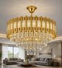  Chandelier Lighting Fixture, Ceiling Hanging Light for Dining Room Bedroom Living Room Entryway (500MM Diameter) (Golden Tubes)