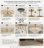  Chandelier Lighting Fixture, Ceiling Hanging Light for Dining Room Bedroom Living Room Entryway (500MM Diameter) (Chocolate Brown)
