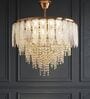  Chandelier Lighting Fixture, Ceiling Hanging Light for Dining Room Bedroom Living Room Entryway (500MM Diameter) (Feather Smoke Black Beaded)