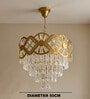  Chandelier Lighting Fixture, Ceiling Hanging Light for Dining Room Bedroom Living Room Entryway (500MM Diameter) (Golden Clear Crystal)