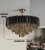  Chandelier Lighting Fixture, Ceiling Hanging Light for Dining Room Bedroom Living Room Entryway (500MM Diameter) (Chocolate Brown)