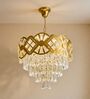  Chandelier Lighting Fixture, Ceiling Hanging Light for Dining Room Bedroom Living Room Entryway (500MM Diameter) (Golden Clear Crystal)