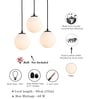 Chandelier Pendant Light, Retro Industrial Style, Nordic Glass Hanging Light with Frosty Globe