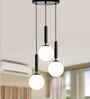 Chandelier Pendant Light, Retro Industrial Style, Nordic Glass Hanging Light with Frosty Globe