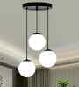 Chandelier Pendant Light, Retro Industrial Style, Nordic Glass Hanging Light with Frosty Globe