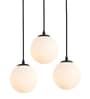 Chandelier Pendant Light, Retro Industrial Style, Nordic Glass Hanging Light with Frosty Globe