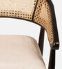 Emerald Natural Cane Arm Chair in Walnut Colour