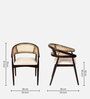 Emerald Natural Cane Arm Chair in Walnut Colour