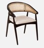 Emerald Natural Cane Arm Chair in Walnut Colour