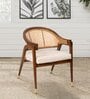 Ruby Natural Cane Arm Chair in Walnut Colour