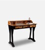 Channing Large Study Table in Teak & Black Finish