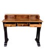 Channing Large Study Table in Teak & Black Finish