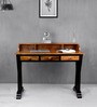 Channing Large Study Table in Teak & Black Finish