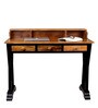 Channing Large Study Table in Teak & Black Finish