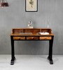 Channing Large Study Table in Teak & Black Finish