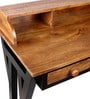 Channing Large Study Table in Teak & Black Finish