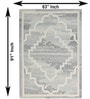 Grey Geometric Wool And Cotton 5 X 8 Ft Hand Tufted Carpet