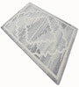 Grey Geometric Wool And Cotton 5 X 8 Ft Hand Tufted Carpet