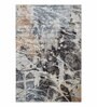 Charcoal and Blue Abstract 3x5 Feet Machine Made Carpet