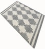 Cream Geometric Wool And Cotton 5 X 8 Ft Hand Tufted Carpet