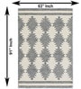 Cream Geometric Wool And Cotton 5 X 8 Ft Hand Tufted Carpet