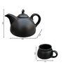 Charcoal Black Ceramic  Tea Pot With Cup