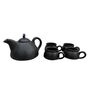 Charcoal Black Ceramic  Tea Pot With Cup