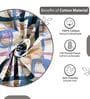 Charcoal Blue Abstract 144 Tc Cotton Double Bedsheet With 2 Pillowcovers