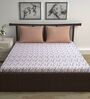 Charcoal Blue Abstract 144 Tc Cotton Double Bedsheet With 2 Pillowcovers