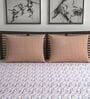 Charcoal Blue Abstract 144 Tc Cotton Double Bedsheet With 2 Pillowcovers
