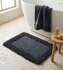 Charcoal Cotton 16X24 Inches Anti-Skid Bath Mat