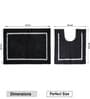 Charcoal Cotton 20X30 Inches Anti-Skid Bath Mat Set Of 2