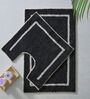Charcoal Cotton 20X30 Inches Anti-Skid Bath Mat Set Of 2